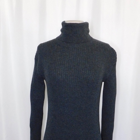 EVERLANE Wool Blend Ribbed Midi Dress Turtleneck Minimalist Preppy XX-Small XXS - Picture 4 of 16
